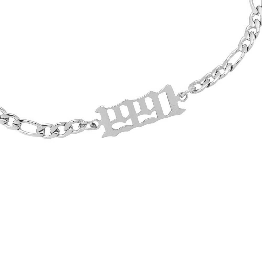 Armband mit Jahreszahl silber 1991 wasserfest Jahrgang