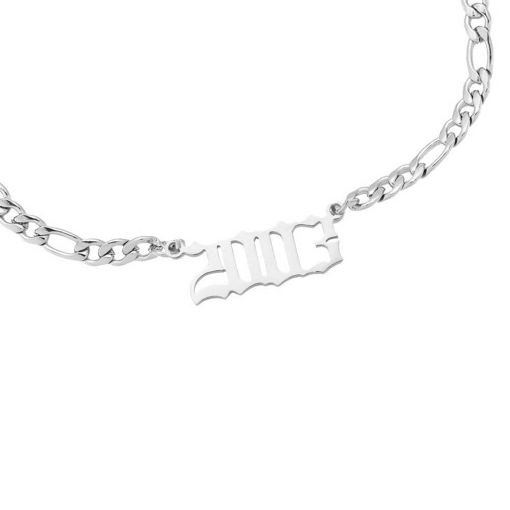Jahreszahl Gothic Armband | 14K vergoldet