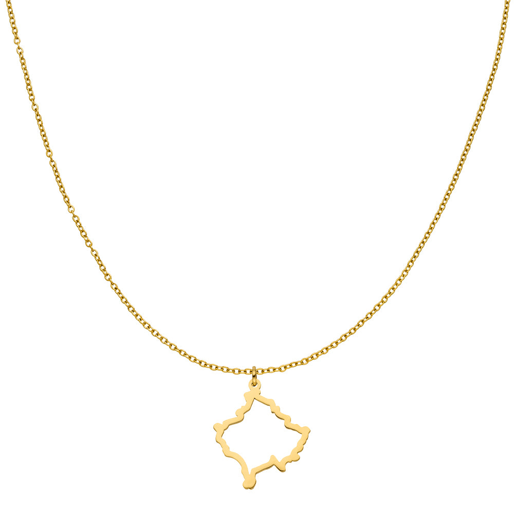 Kosovo Landumriss Kette Gold 14K vergoldet Kettenanhänger