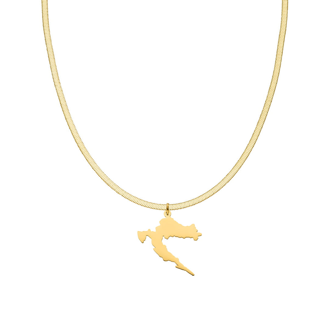 Kroatien Snake Skin Kette Kroatische Landumriss Halskette gold