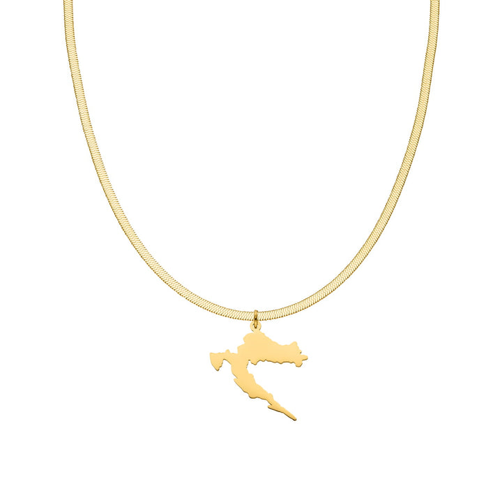 Kroatien Snake Skin Kette Kroatische Landumriss Halskette gold