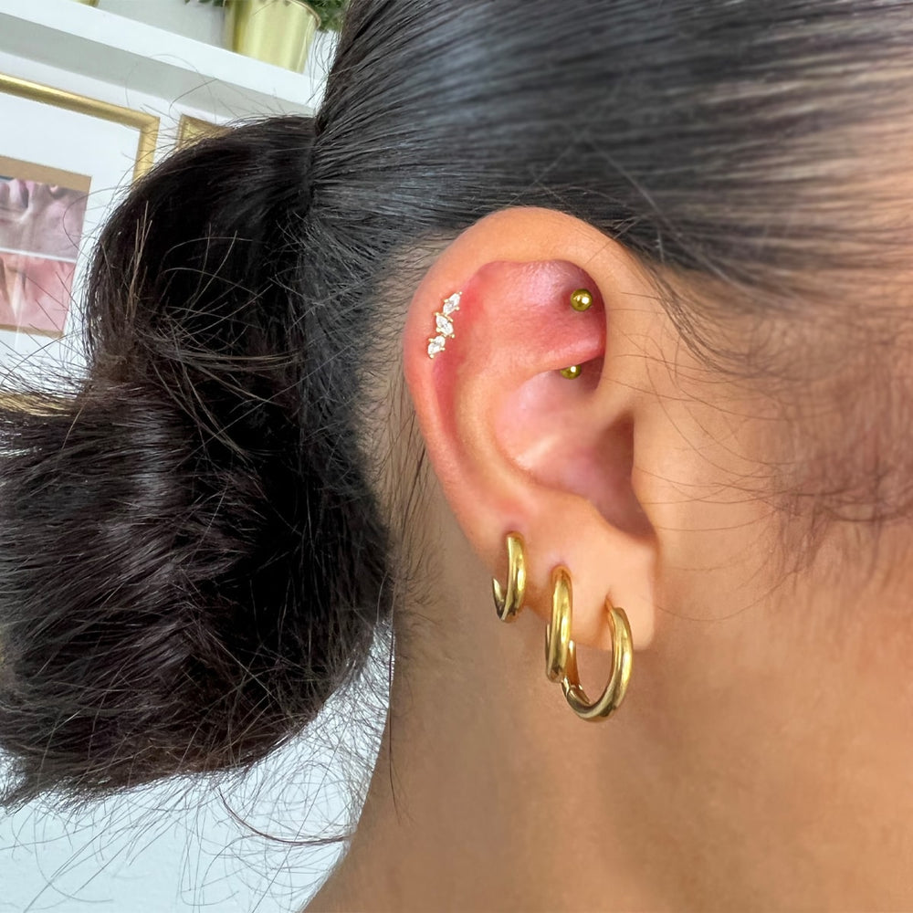 wasserfester Ohr Schmuck Damen 18K vergoldet