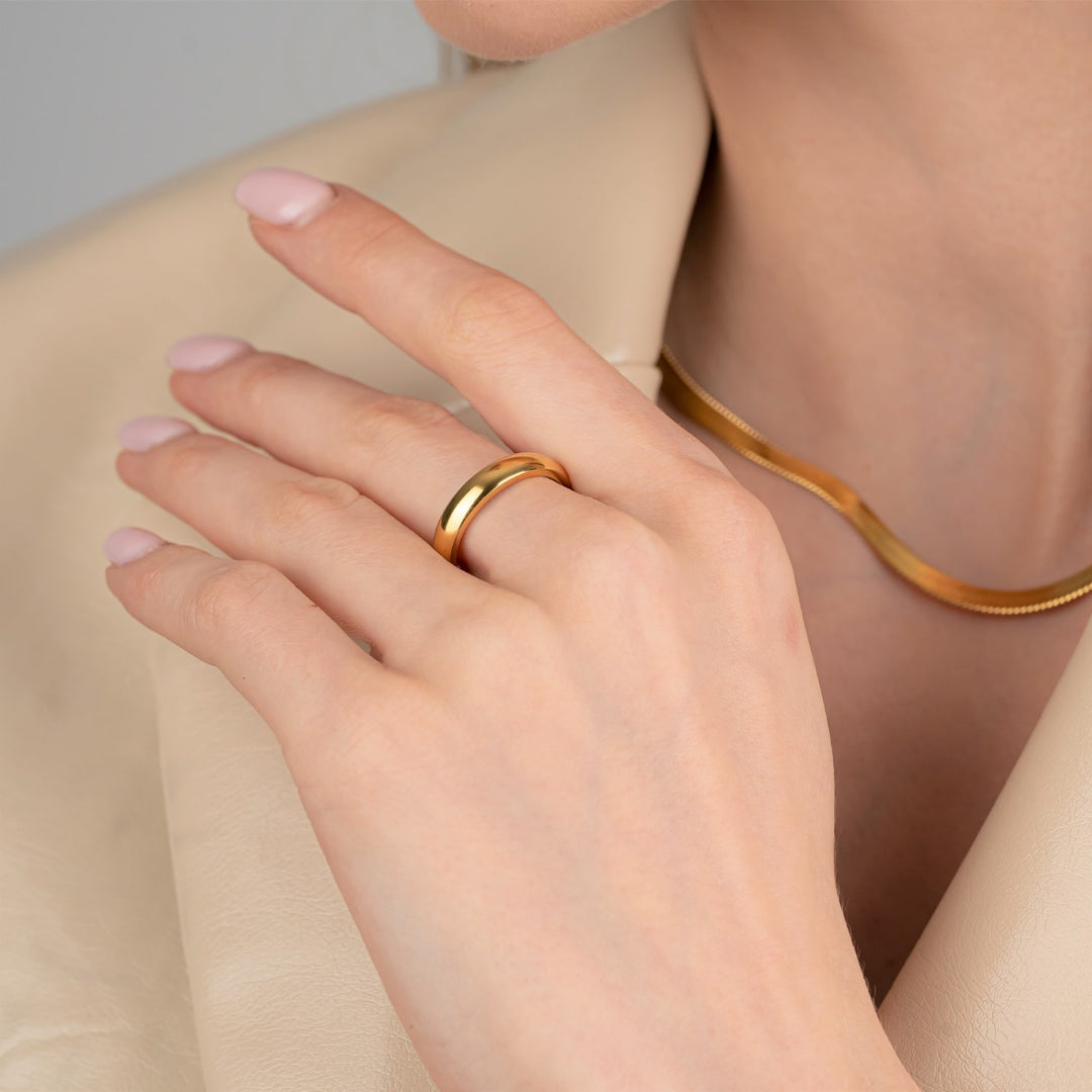 Dezenter Ring 18K vergoldet wasserfest schlicht