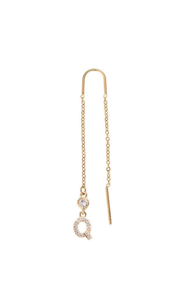 Letter | 14K vergoldeter Ohrhänger - DIAMOND MODE Ohrringe
