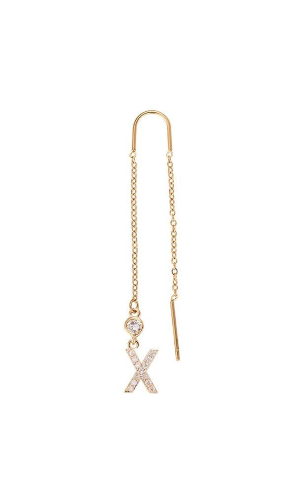 Letter | 14K vergoldeter Ohrhänger - DIAMOND MODE Ohrringe