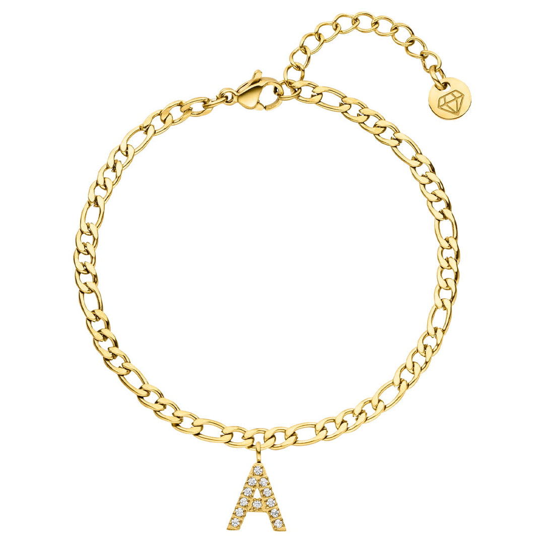 Personalisiertes Armband mit Buchstabe 18K vergoldet wasserfest