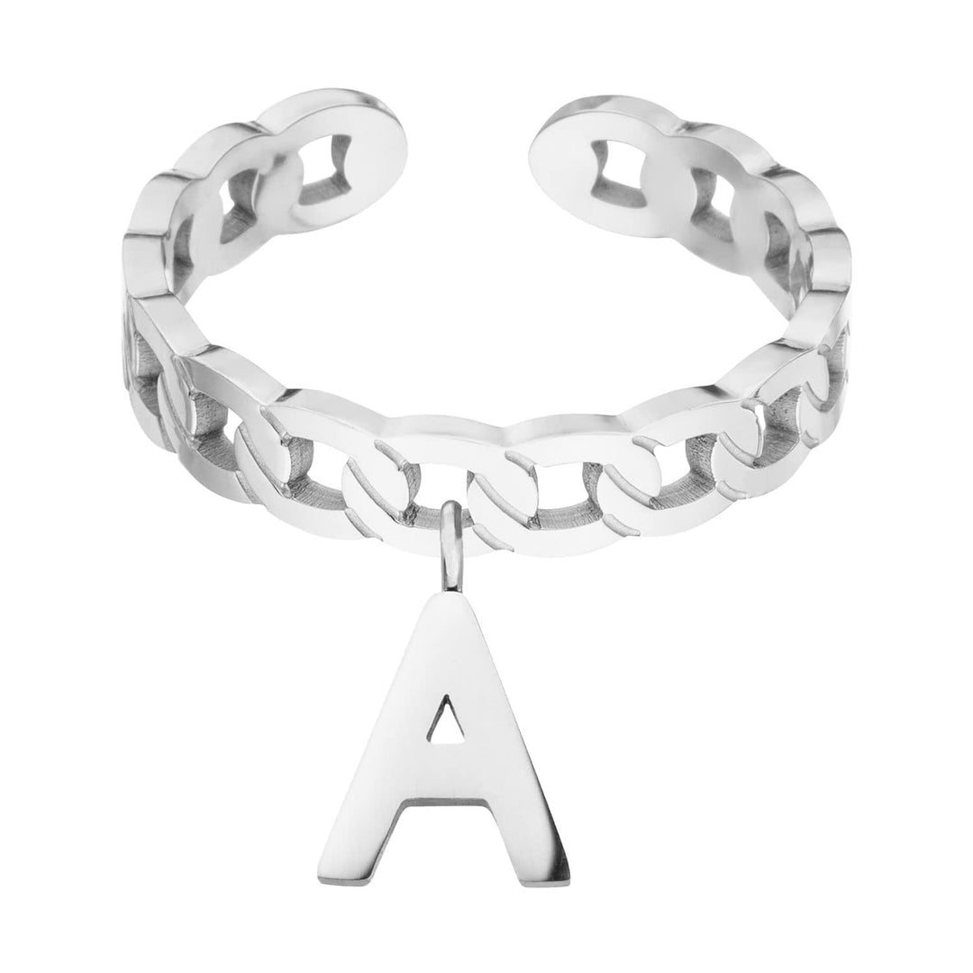 Ring mit Buchstaben Anhänger Silber wasserfest