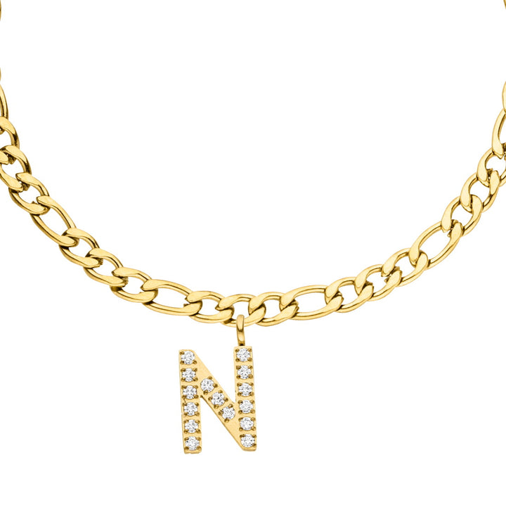 Buchstaben Fußkette gold mit Anfangsbuchstabe wasserfest
