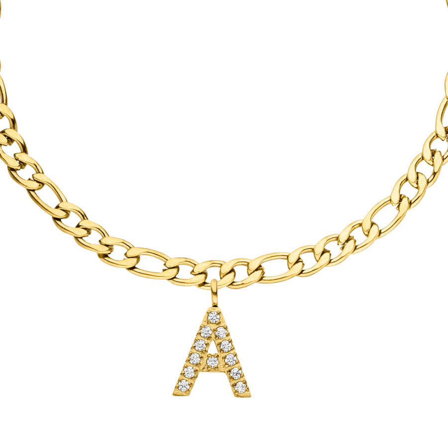 wasserfeste Fußkette mit Buchstabe gold Initiale