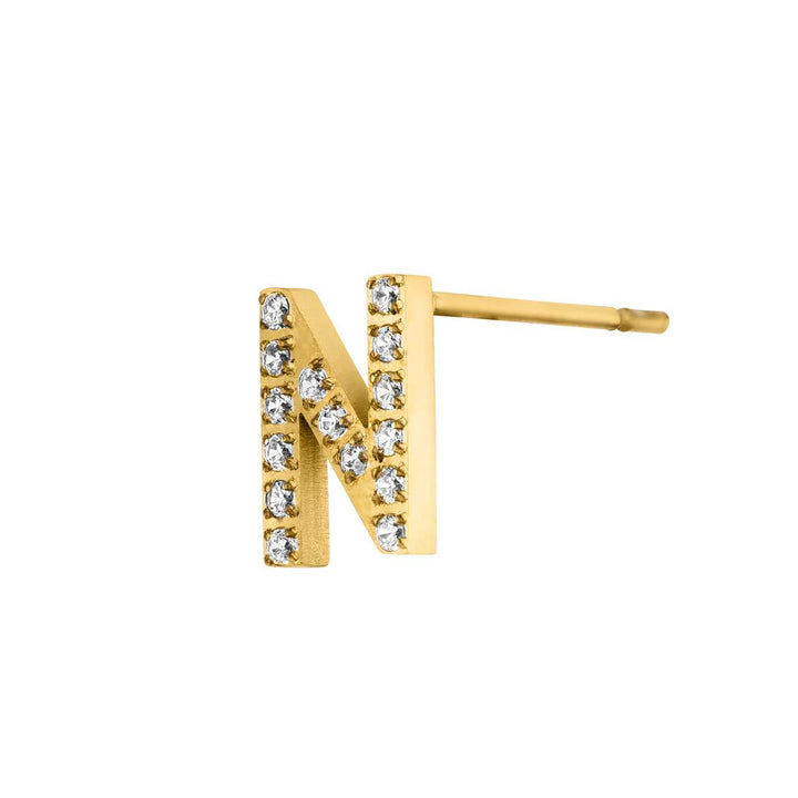 Buchstabenohrstecker gold wasserfest 18K vergoldet