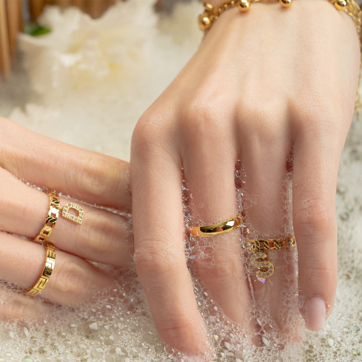 Damen Schmuck Ringe 18K vergoldet wasserfest