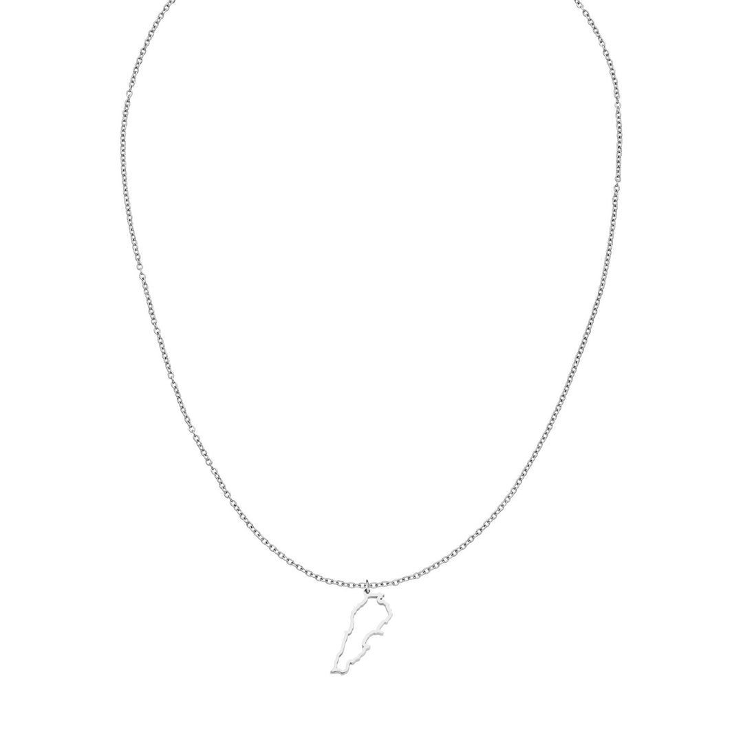 Libanon Kette silber Länderkette wasserfest Libanesische Landumriss Kette