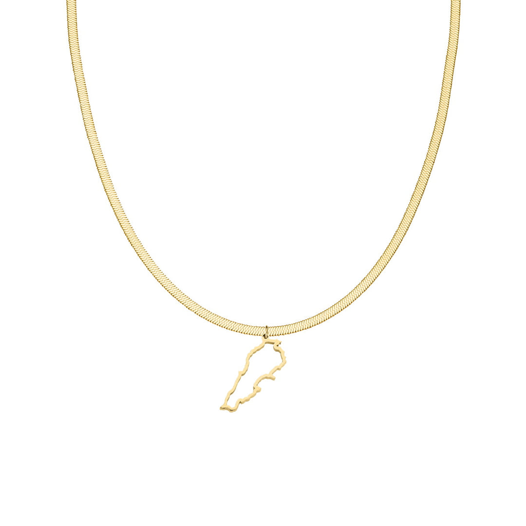 Libanesische Landumriss Kette Snake Skin Libanon Landanhänger Halskette