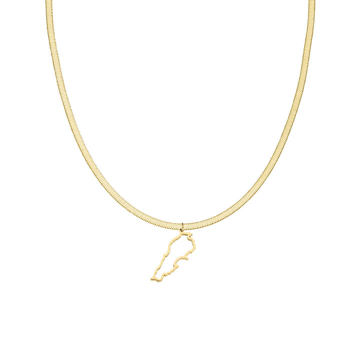 Libanesische Landumriss Kette Snake Skin Libanon Landanhänger Halskette