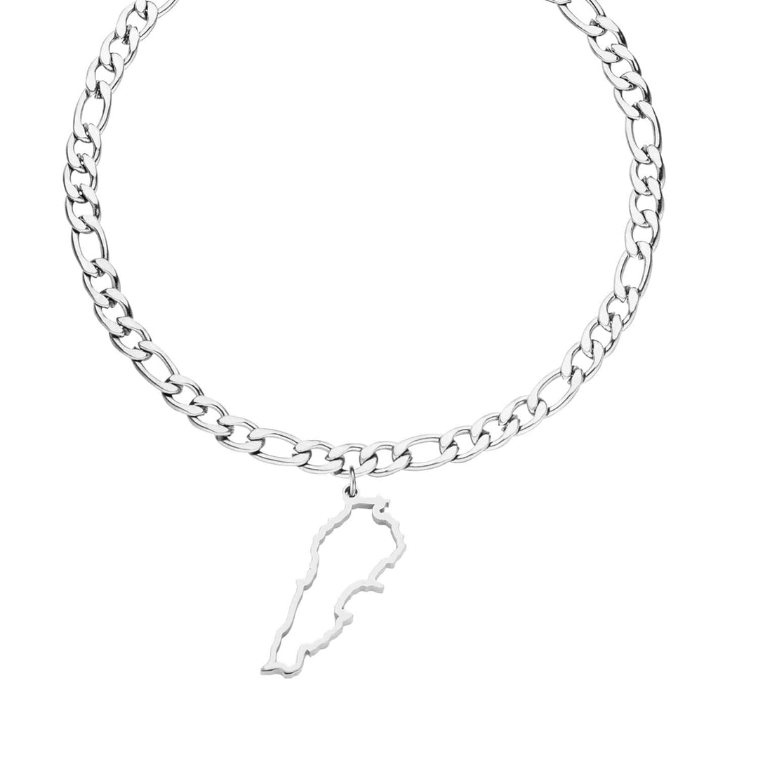 Libanon Armband Libanesischer Landumriss Silber