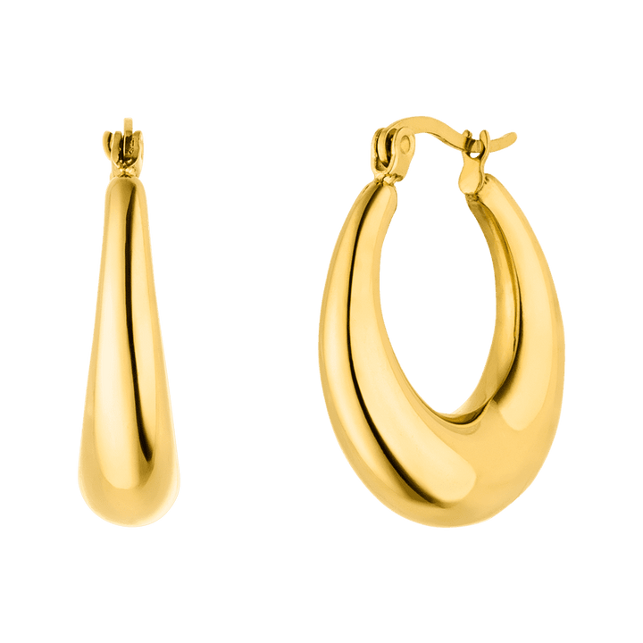 Dezente Kreolen große Ohrringe gold 18K vergoldet wasserfest