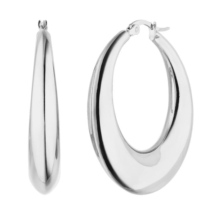 Dezente Creolen groß silber wasserfest elegante Ohrringe