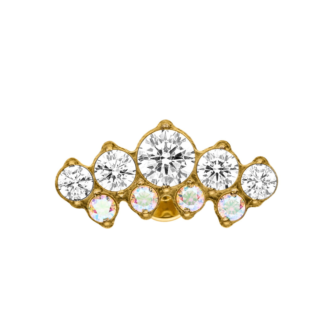 Titanpiercing gold Zirkonia Steine 18K vergoldet wasserfest