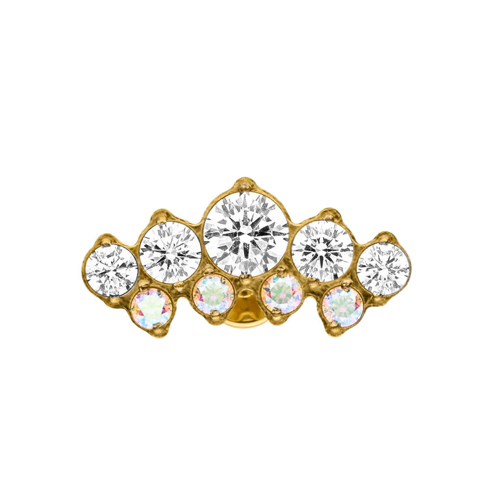 Titanpiercing gold Zirkonia Steine 18K vergoldet wasserfest