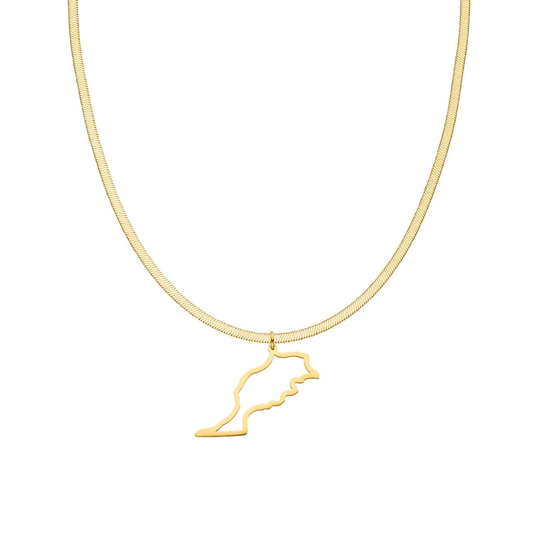 Marokkanische Landanhänger Kette Landumriss Snake Skin Marokko