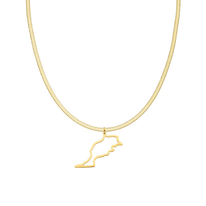 Marokkanische Landanhänger Kette Landumriss Snake Skin Marokko