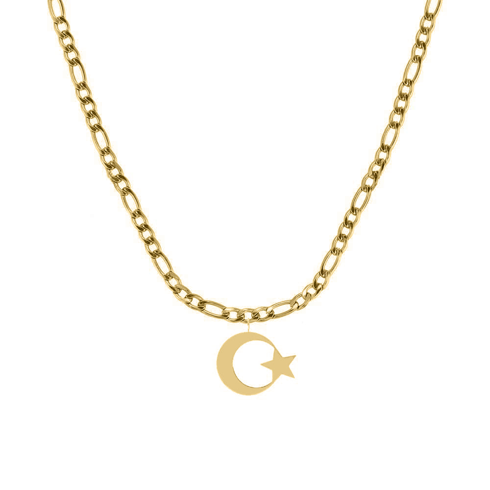 Türkei Mond Kette gold Türkische Länderkette 14K vergoldet