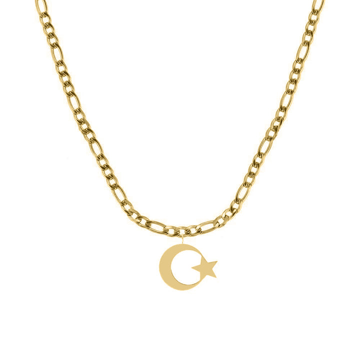 Türkei Mond Kette gold Türkische Länderkette 14K vergoldet