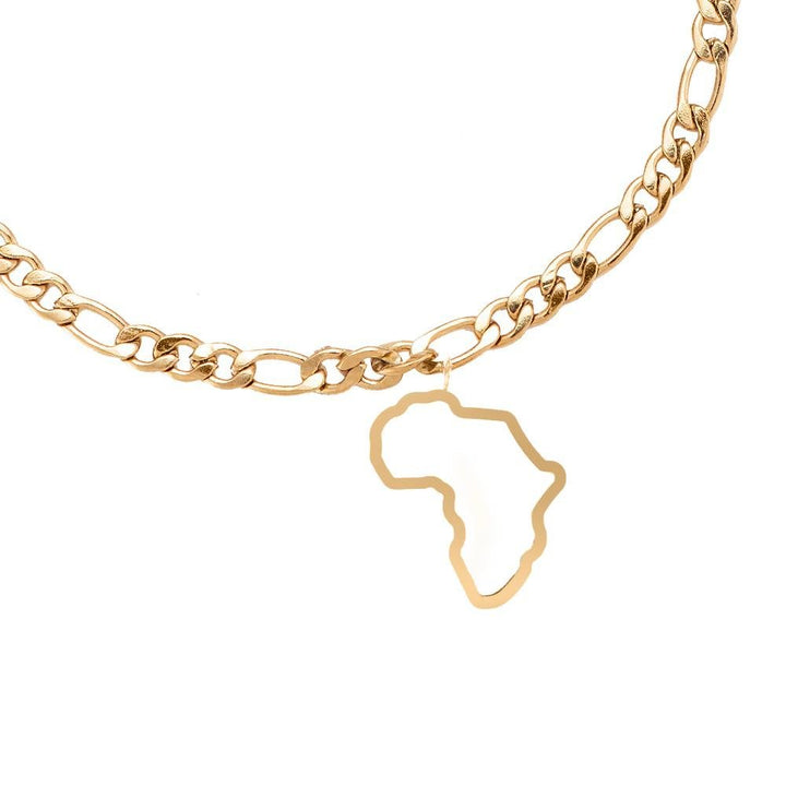 Afrika Armband gold Afrikanischer Landumriss Anhänger wasserfest