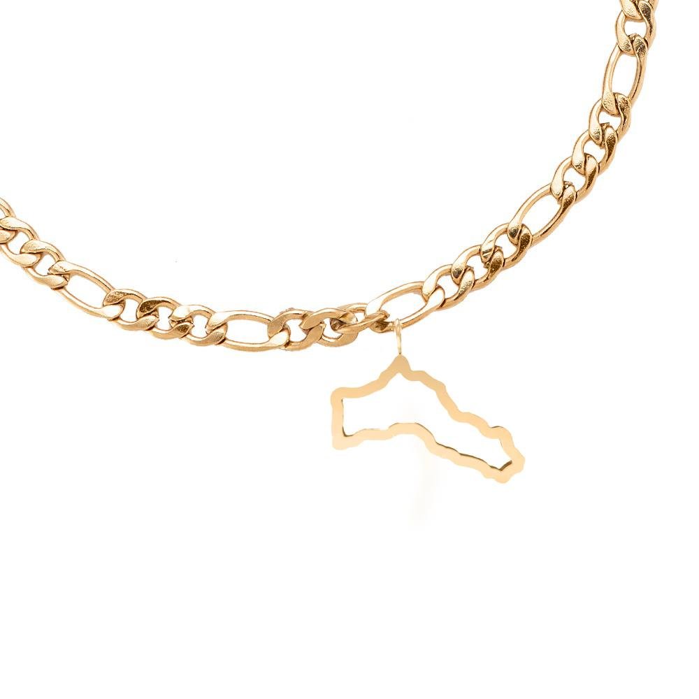 Kurdistan Armband gold Kurdischer Landanhänger wasserfest 18K vergoldet