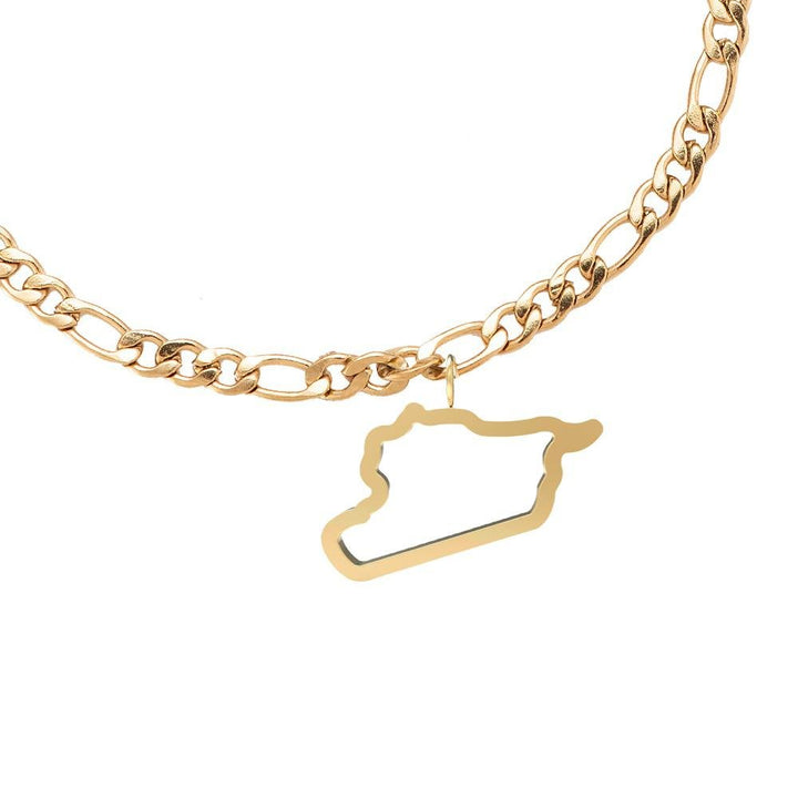 Syrien Armband gold Syrischer Landumriss wasserfest 18K vergoldet