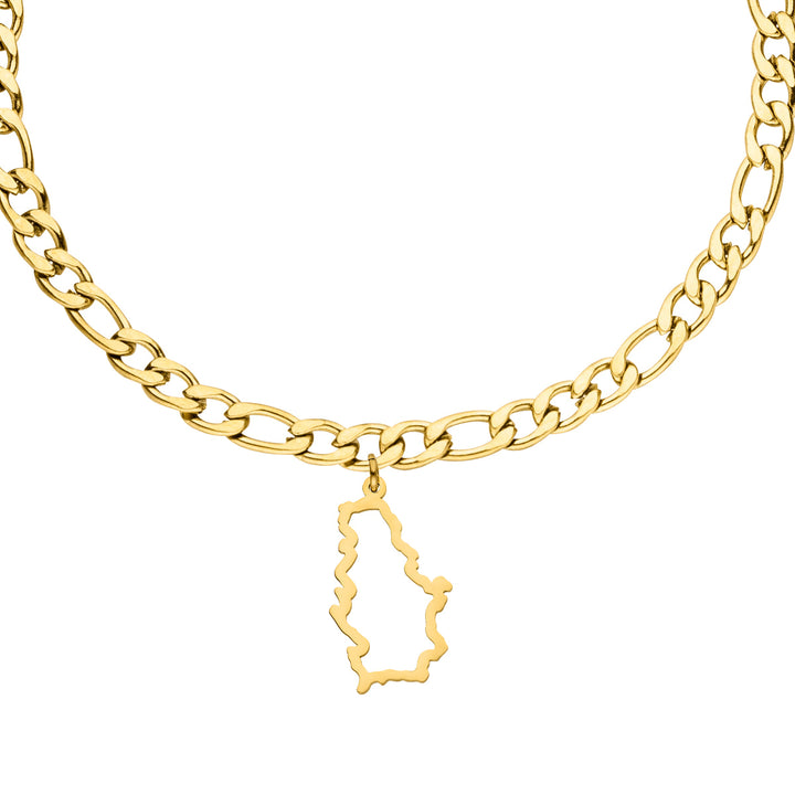 Serbien Landumriss Armband gold serbische Armbänder wasserfest