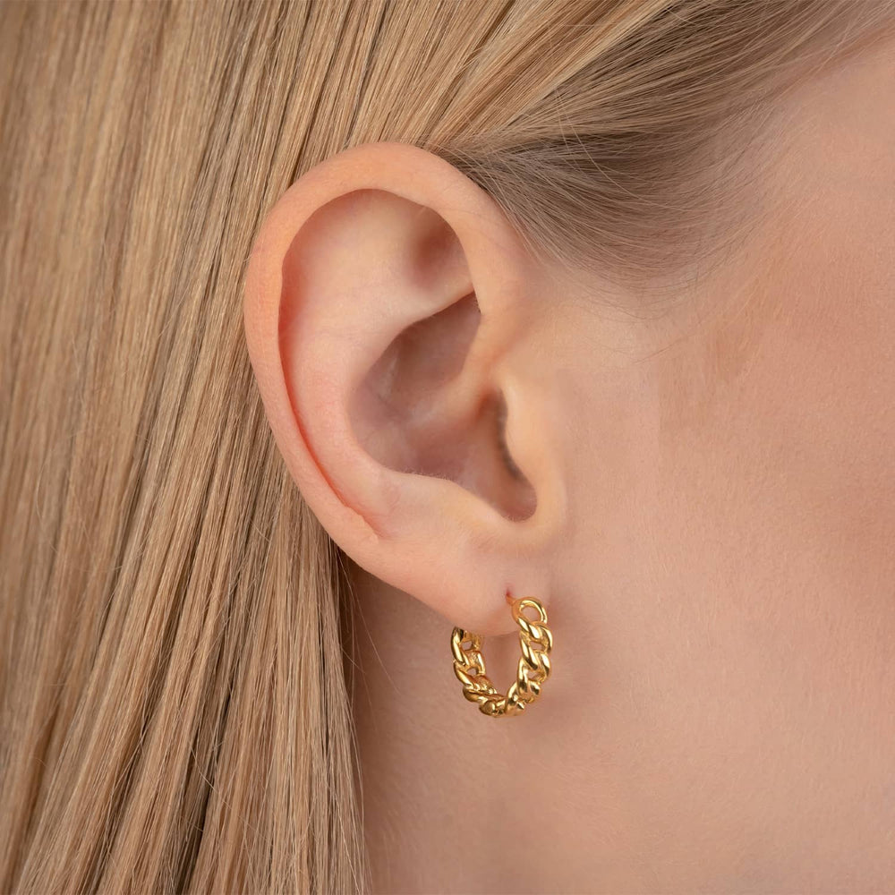 Dezente Chain Ohrringe 18K vergoldet Edelstahl