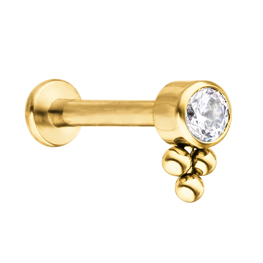 Titan Piercing gold Zirkonia Stein antiallergisch nickelfrei wasserfest
