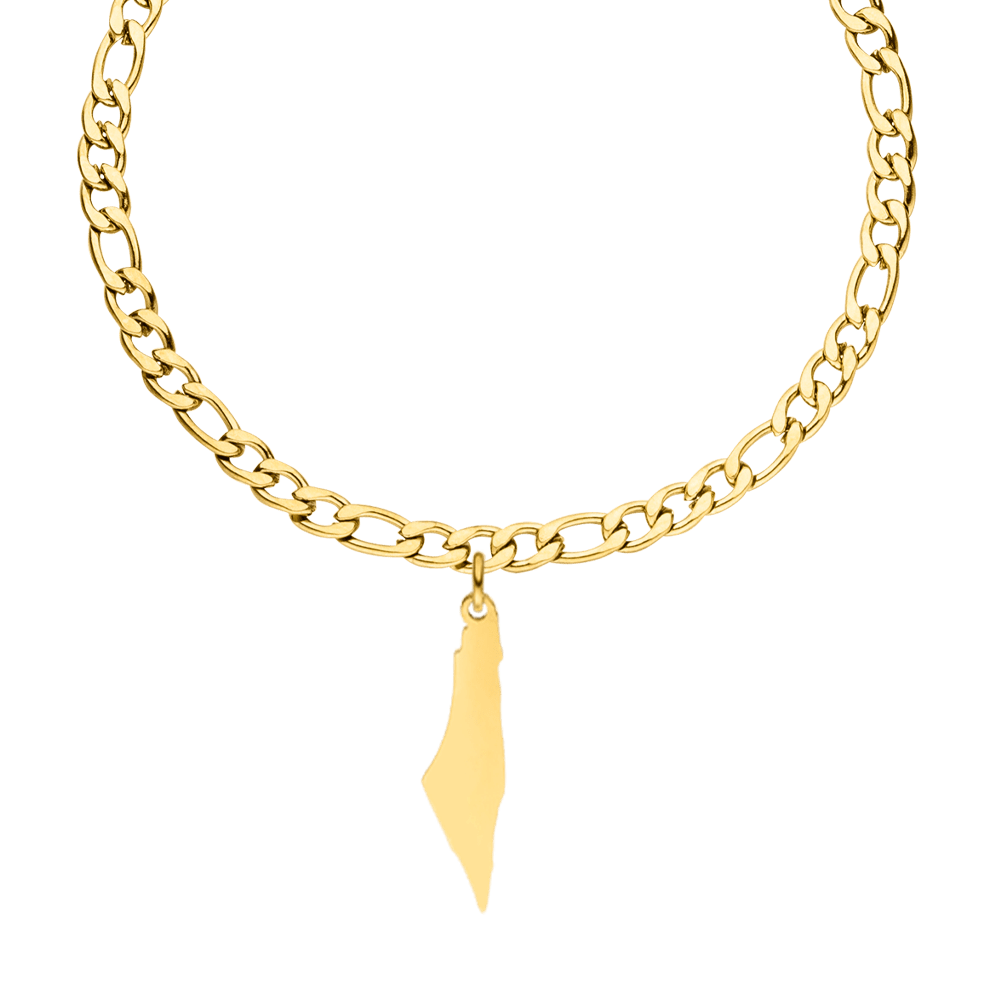 Palästina Armband palästinensicher Landanhänger in Gold wasserfest