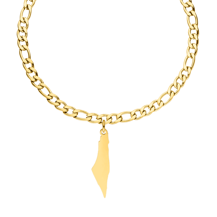 Palästina Armband palästinensicher Landanhänger in Gold wasserfest