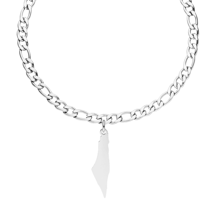 Palästina Armband silber Palästinenscher Landumriss Landanhänger wasserfest