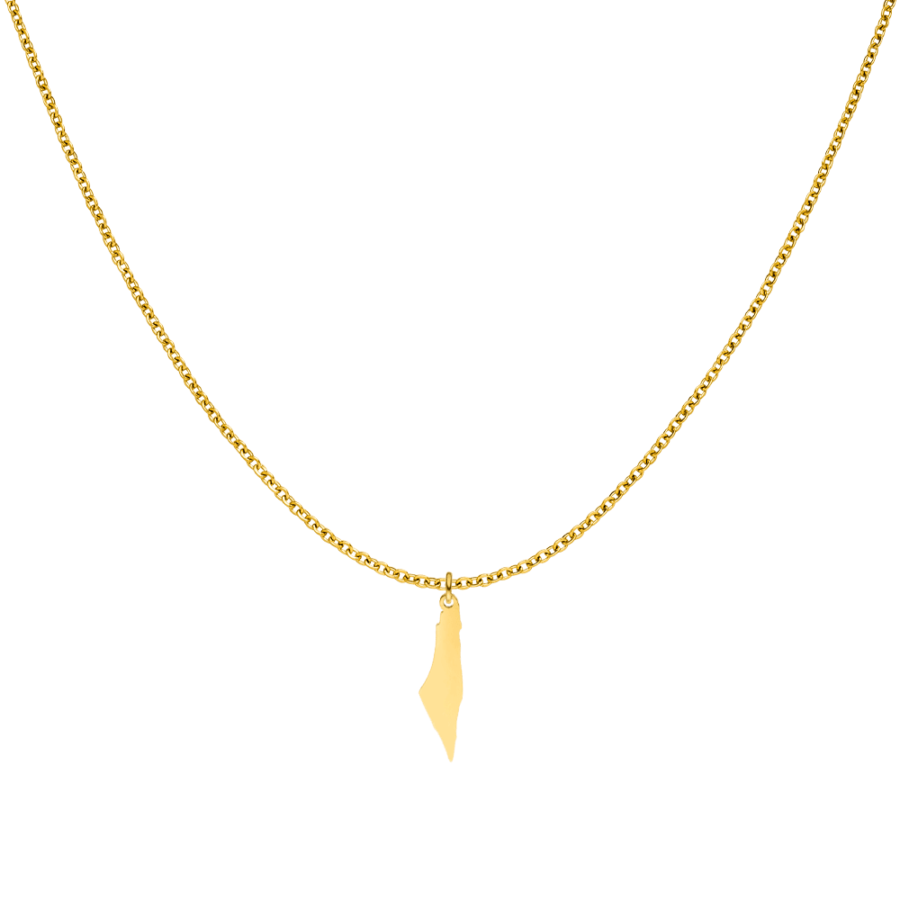 Palästina Landumriss Kette gold Filigran Länderkette 18K vergoldet