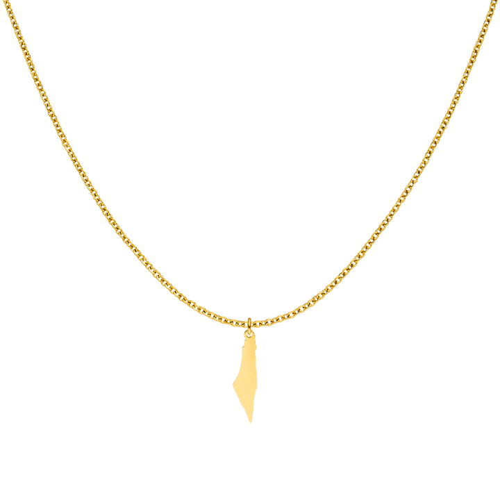 Palästina Landumriss Kette gold Filigran Länderkette 18K vergoldet
