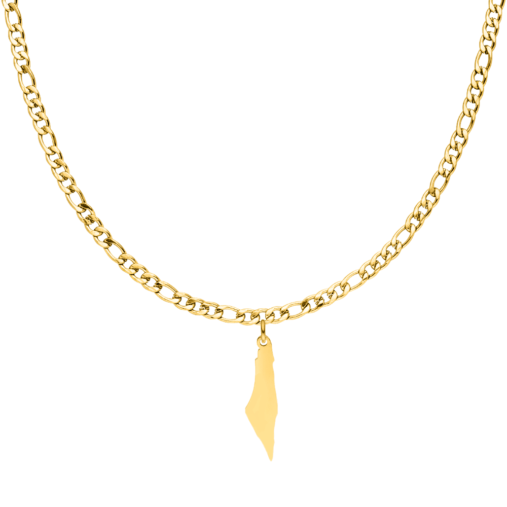 Palästina Länderkette gold Palästinensische Landumriss Kette 18K vergoldet