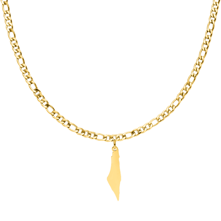 Palästina Länderkette gold Palästinensische Landumriss Kette 18K vergoldet
