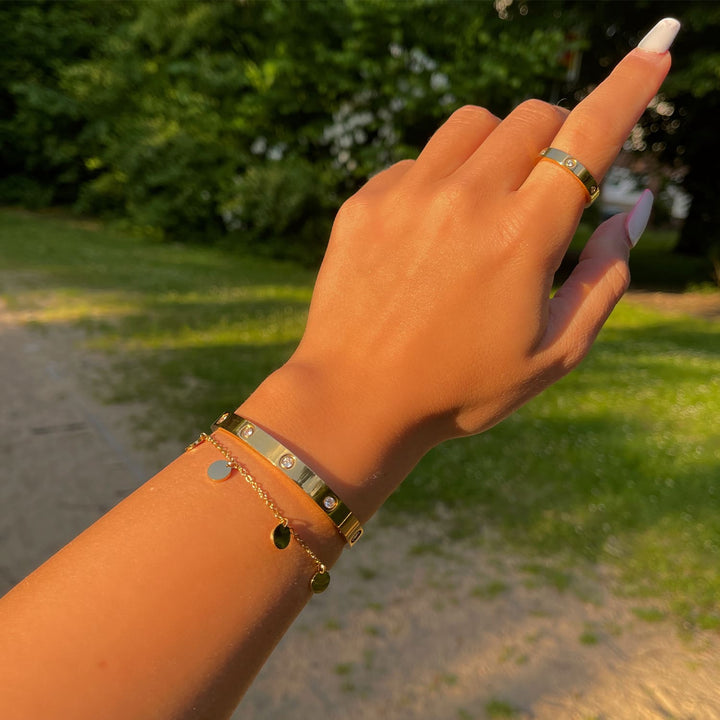 Coins Armband 18K vergoldet Plättchen wasserfest