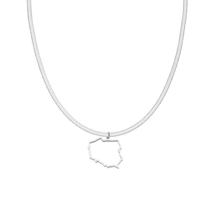 Polenkette silber sleek Länderkette polnisch Umriss