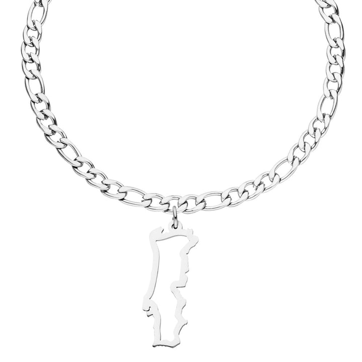 Portugal Armband Portugiesischer Landumriss Silber wasserfest