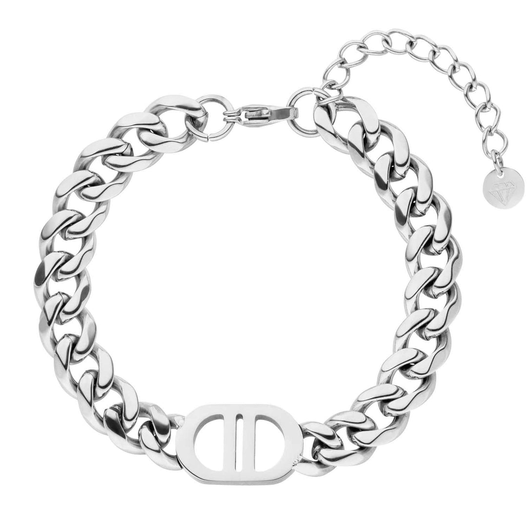 Chunky Gourmet Armband dick Silber aus Edelstahl wasserfest