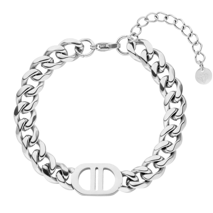 Chunky Gourmet Armband dick Silber aus Edelstahl wasserfest