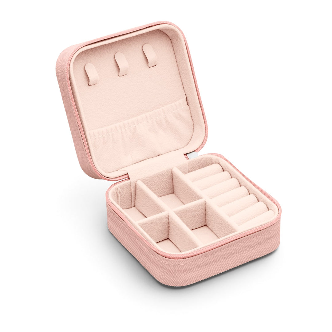Reise Schmuck Schatulle Hell Pink Samt
