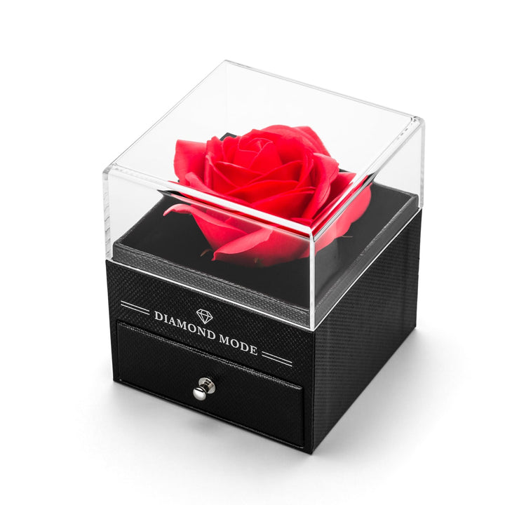Rosenbox Schmuck Aufbewahrungsbox Schatulle mit Rose