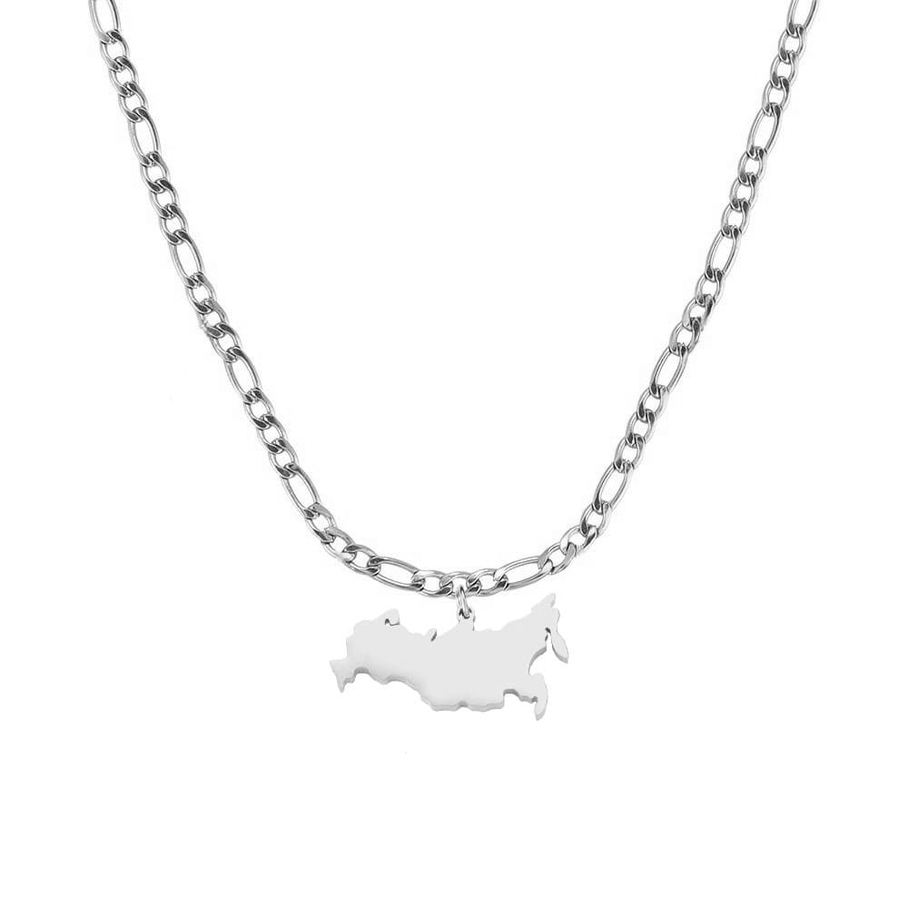 Russlandkette silber gefüllt russische Landumriss Kette Länderkette