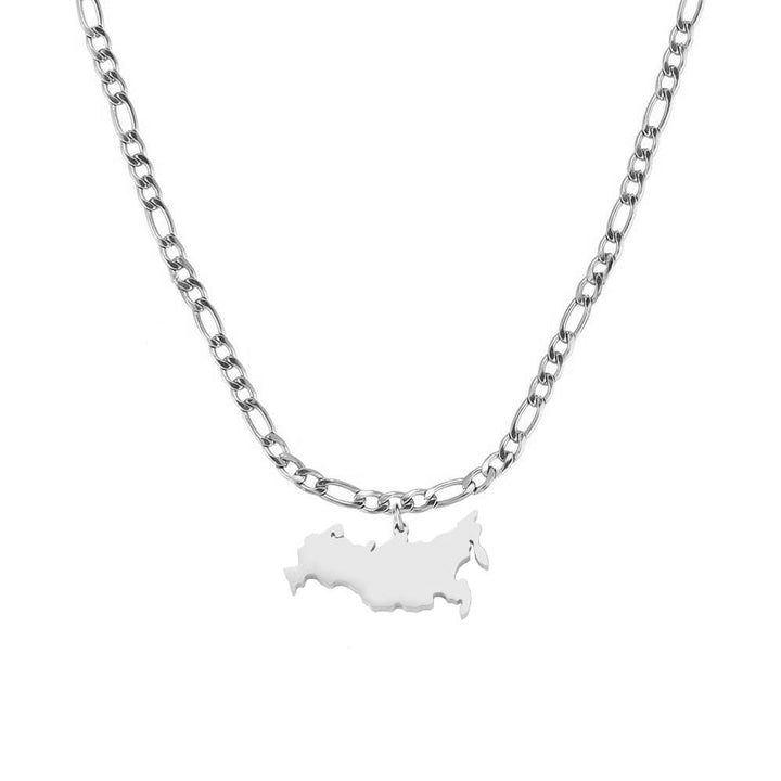 Russlandkette silber gefüllt russische Landumriss Kette Länderkette