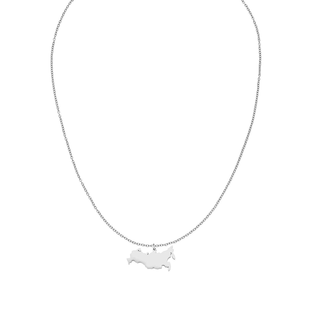 Russische Landkarten Kette in Silber Russlandkette Landumriss wasserfest
